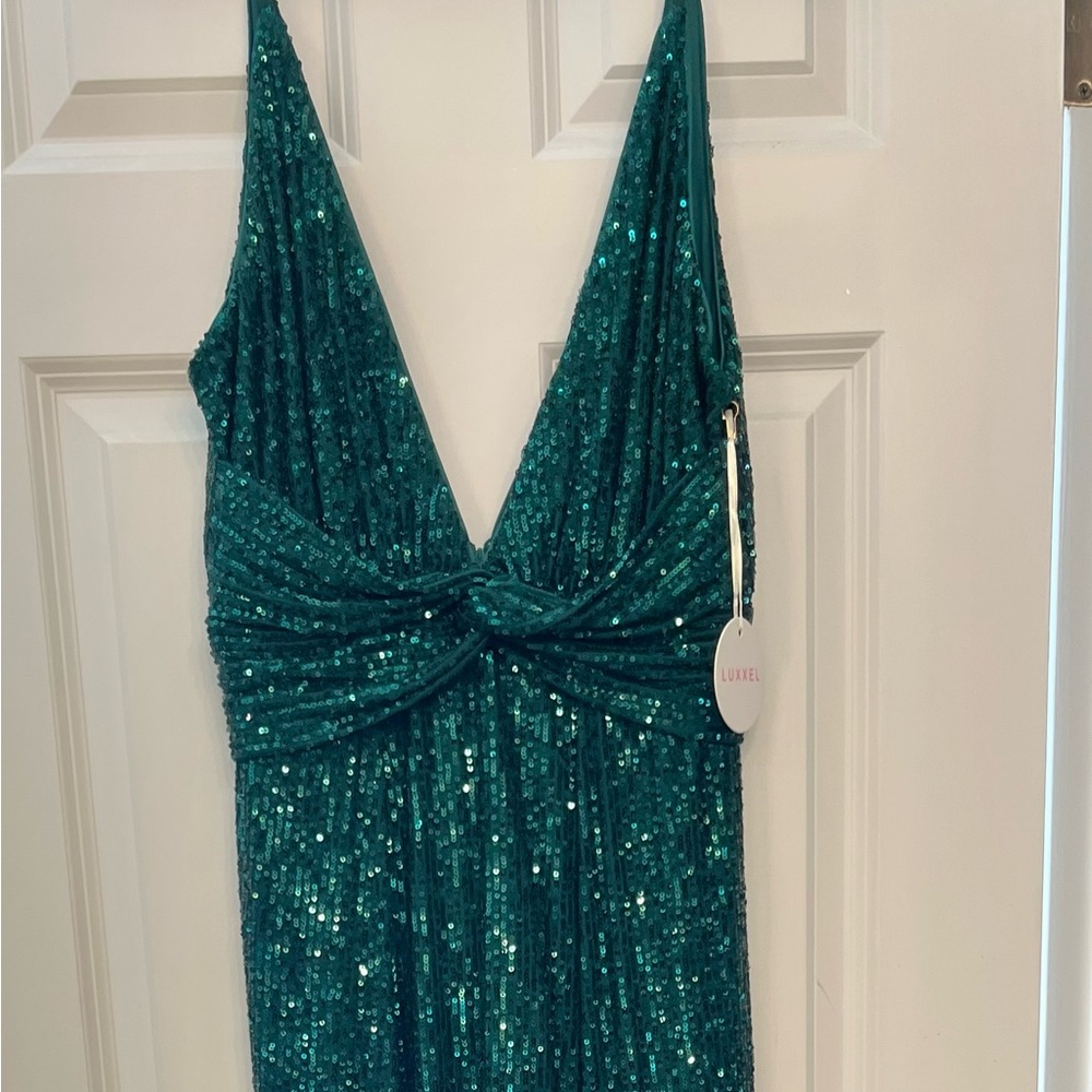 Stunning Hunter Green Sequence Dress